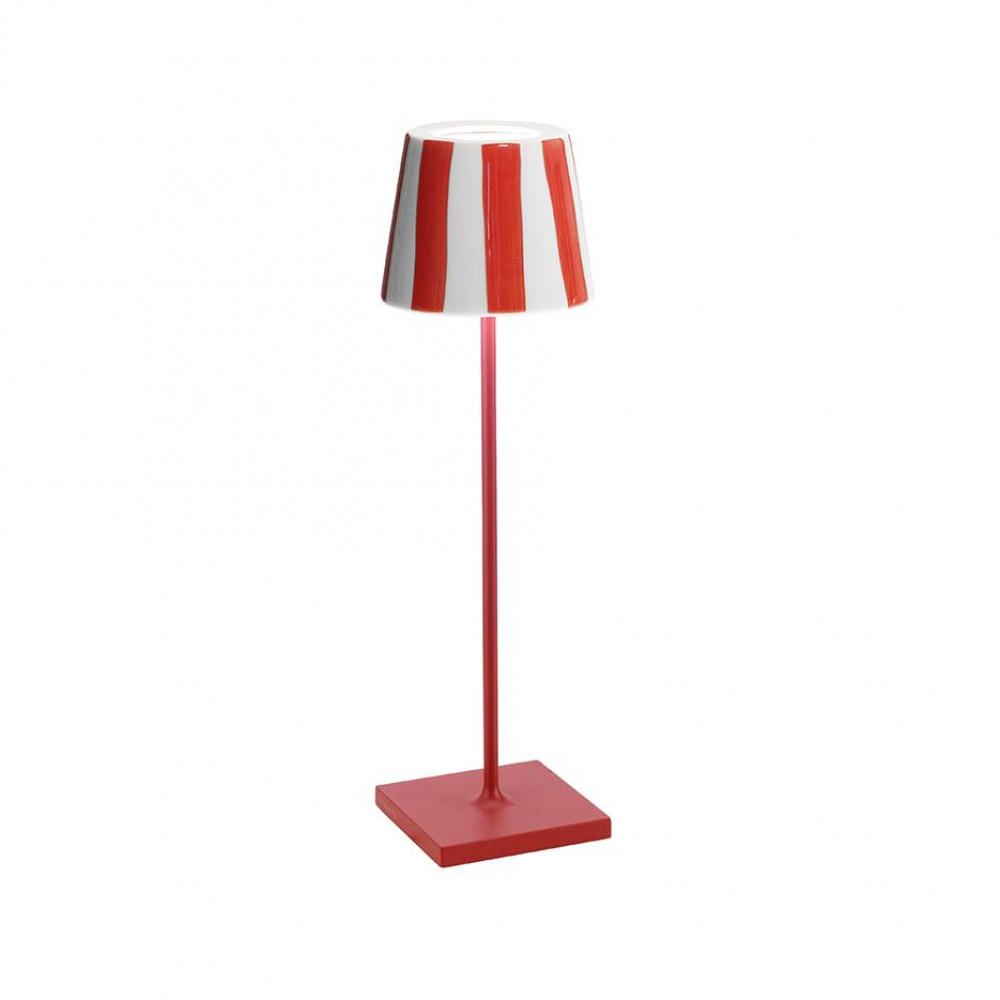 Poldina Lido Table Lamp - Red  Red Stripes