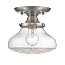 Golden Canada 3417-SF PW-CC - Asha Small Semi Flush in Pewter with Crushed Crystal Glass