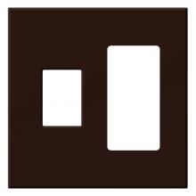 Lutron Electronics VWP-2CR-BR - VAREO WALLPLATE 2GNG CONT/RCPT BROWN