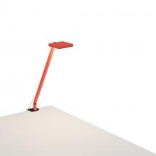 Koncept Inc FCD-1-MFR-2CL - Foccacia Solo Desk Lamp (Matte Fire Red) with Desk Clamp (Matte Black)