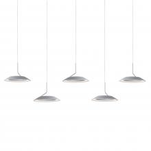 Koncept Inc RYP-L5-SW-SIL - Royyo Pendant (linear with 5 pendants), Silver, Silver Canopy