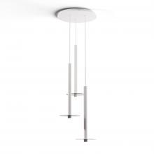 Koncept Inc CMP-C3-S-24-MWT+GDGY9 - Combi Pendant 24" Circular 3 Combo Matte White with Matte White Canopy