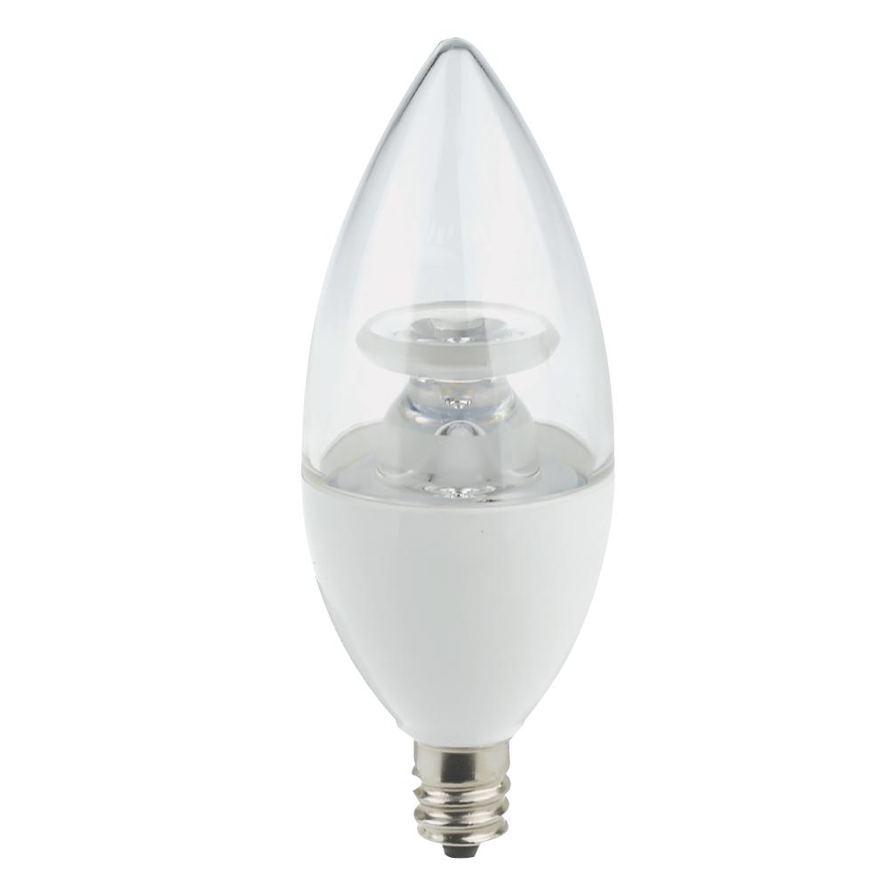 LED Lamp C12 E12 Base 3W 120V 27K Dim   CLEAR STANDARD