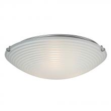 Galaxy Lighting 615294CH-213NPF - Flush Mount Ceiling Light- in Polished Chrome finish with Striped Patterned Satin White Glass