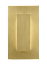 Visual Comfort & Co. Modern Collection 700OWASP9308DNBUNVSLF - Aspen Contemporary Dimmable LED 8 Outdoor Wall Sconce Light in a Natural Brass/Gold Colored Finish