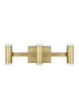 Visual Comfort & Co. Modern Collection 700BCDBS3HNB-LED930-277 - Dobson II Contemporary Dimmable LED 3-Light Natural Brass/Gold Colored Finish Bath