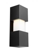 Visual Comfort & Co. Modern Collection 700OWSQGEW92717BUNV - Modern Leagan Geometric Wide Medium Wall Sconce Light in a Black Finish
