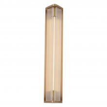 Alora Lighting WV339123VBCR - Sabre 23-in Ribbed Glass/Vintage Brass LED Wall/Vanity