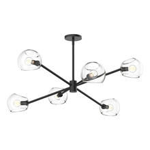 Alora Lighting CH548637MBCL - Willow 37-in Clear Glass/Matte Black 6 Lights Chandeliers